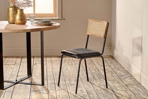 nkuku Iswa Leather & Cane Dining Chair | Seating | One Size | Black