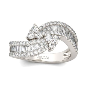Jeulia Bypass Sterling Silver Women's Band