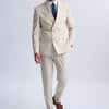 Fabrizio Beige Pinstripe Double-Breasted Suit