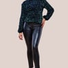 Goddiva Multi Sequin Velvet Sweater -  Emerald Green