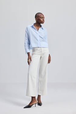 Crop it like its Hot Shirt in Stripes - Linear Rhythm / XS