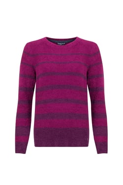 Weird Fish Wanda Cosy Knit Stripe Jumper Beet Size 20
