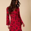 Red Floral Josie Midi Dress