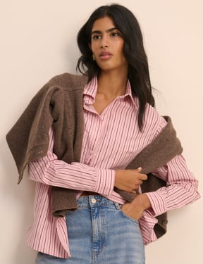 Pink Striped Relaxed Shirt