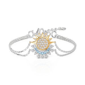 Jeulia Sun and Moon Stacked Bracelets
