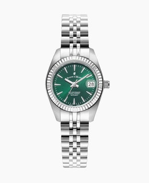 Inspiration Classic 26mm Three-hands Date Silver-tone Green dial Stainless steel swiss watch - 26 mm