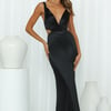 Sunset Views Satin Midi Dress Black