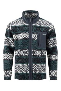 Weird Fish Lucian Full Zip Jacquard Borg Fleece Navy Size 5XL