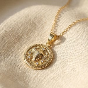 Taurus Gold Plated Zodiac Astrology Pendant Charm Necklace