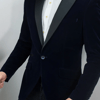 Cavani Rosa Navy Velvet Blazer