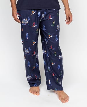 Alpes Mens Ski Print Pyjama Bottoms - XL
