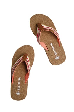 Weird Fish Arundel Cork Flip Flops Desert Rose Size 3
