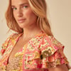 Yellow Patchwork Print Layla Midi Dress