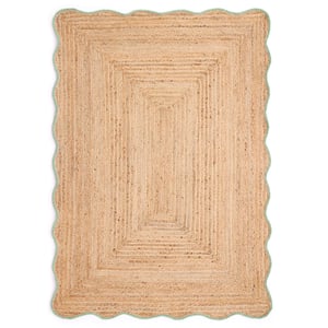 Jute Scalloped Edge Rug Green - 160x230cm