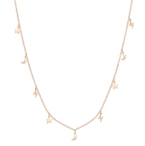 Lightning Star Moon Necklace Rose Gold