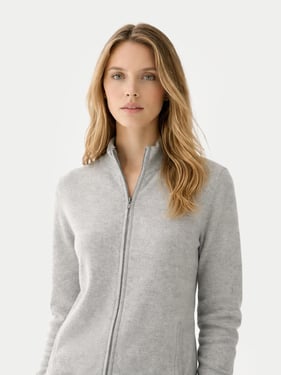 Essential Cashmere Full-Zip Cardigan - L / high rise / WK69D-1299/0000