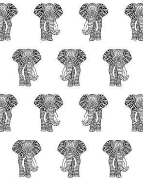Raja The Elephant' Wallpaper by Wallshoppe - Onyx - Traditional / 27 in. x 27 ft.