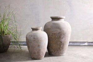 nkuku Affiti Clay Tapered Pot | Vases & Planters | Small | Antique Grey