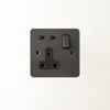 Lucian single socket with USB type C with black inserts in bronze