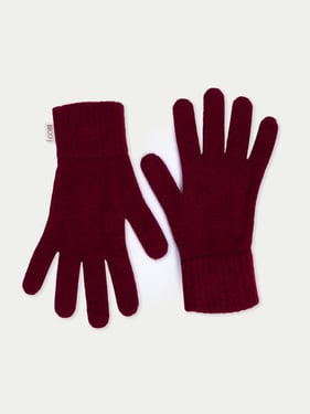 Essential Knit Cashmere Gloves - 7.5 / bordeaux / AK0256-46