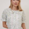 White Floral Peter Pan Blouse