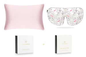 Precious Pink and Flamingos Silk Sleep Gift Set - Standard Pillowcase