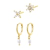 Springtime Earrings Set Sterling Silver Gold