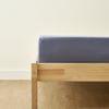 Cotton Sateen Fitted Sheet - Blue