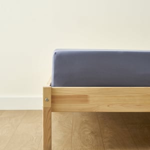Cotton Sateen Fitted Sheet - Blue