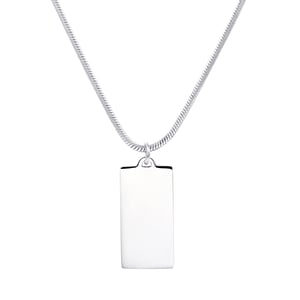 Rectangle Pendant Necklace Silver