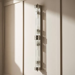 Rodtastic IP44 wall light in nickel and glass