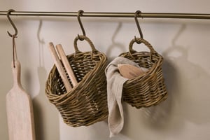 nkuku Zawar Rattan Hanging Baskets Set Of 2 | Storage | Natural