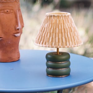 Holleder rechargeable table lamp in moss by the Novogratz