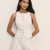 White Denim Mid Rise Shorts