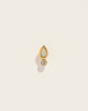Bezel Pear Stud