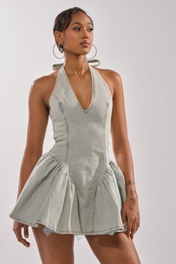 AKIRA Style And Grade Denim Mini Dress | Light Blue | Size 2X