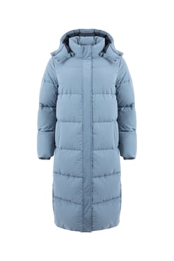 Weird Fish Kenley Heavyweight Longline Duvet Coat Lake Blue Size 8