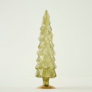 Pine Tree Glass Christmas Ornament - Green