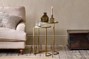 nkuku Nakuru Iron & Glass Side Table Set Set Of 2 | Tables | Brass