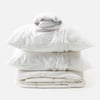 QE Home 6-Piece Hot Sleeper Bedding Essentials Starter Bundle, White, Twin XL