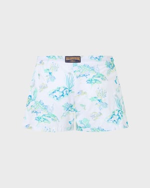 Vilebrequin - Women Embroidered Stretch Swim Shorts Coral Reef - Limited Edition - Shorty - Fiona - White - Size XL