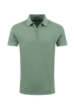 Weird Fish Murray Organic Cotton Half Zip Textured Jersey Polo Army Green Size XL