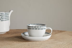 nkuku Juniper Drop Cup & Saucer | Tableware | One Size | Green