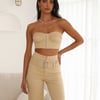 Filtered Crop Top Tan