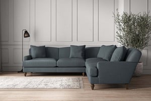 nkuku Deni Large Corner Sofa | Make To Order | Brera Linen Dusk