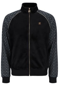 Albero Velour Geo Print Track Jacket - XL