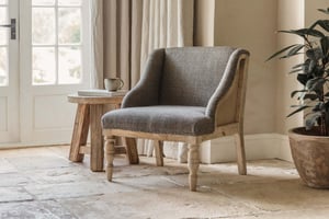 nkuku Elbu Deconstructed Jacquard Weave Armchair | Seating | One Size | Charcoal