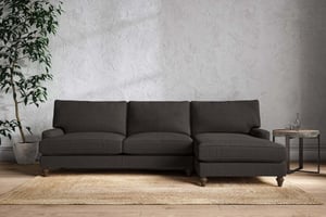 nkuku Marri Right Hand Chaise Sofa | Make To Order | Grand | Brera Linen Espresso