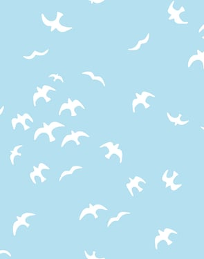 Gulls' Wallpaper by Tea Collection - Baby Blue - Traditional / 27 in. x 27 ft.