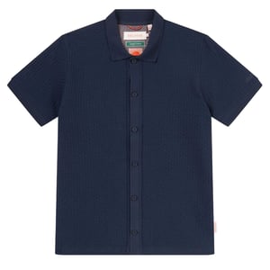 Sealskinz Stokesby SS Button Through Jacquard Polo Shirt Navy